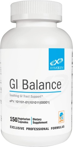 [BRSRMGQTCUCRQET7] XYMOGEN GI Balance - Soothing GI Tract Support with Marshmallow Root, Licorice, Quercetin, Zinc L-Carnosine, Aloe, Gastric Mucin - Supports Gut Health + Healthy Bowel Function (150 Capsules)