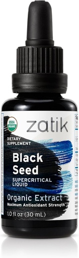 [BRSWGEAPOADRUFL7] Zatik Naturals - Organic Black Seed Full Spectrum Supercritical Liquid Extract, Maximum Antioxydant Strenght, 1 Fl Oz