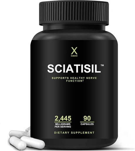 [BRSW2EDYA4MGMHT6] HUMANX Sciatica Focused Formula - Nerve Support Supplement with Stabilized R-Lipoic Acid for Extra Strength - Vitamins Promoting Healthy Back, HIPS, Leg, Feet - Neuropathy Supplements - Sciatisil