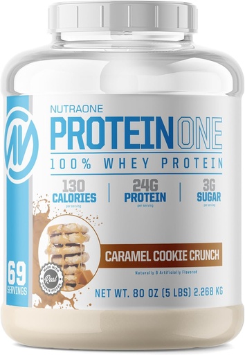 [BRSWGAICB4CGOCI4] NutraOne ProteinOne 카라멜 쿠키 크런치 - 5lbs