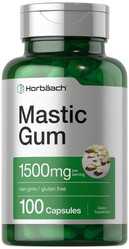 [BRSWGGIEOABRMFDO] Horbäach Mastic Gum | 1500mg | 100 Capsules | Non-GMO & Gluten Free Supplement