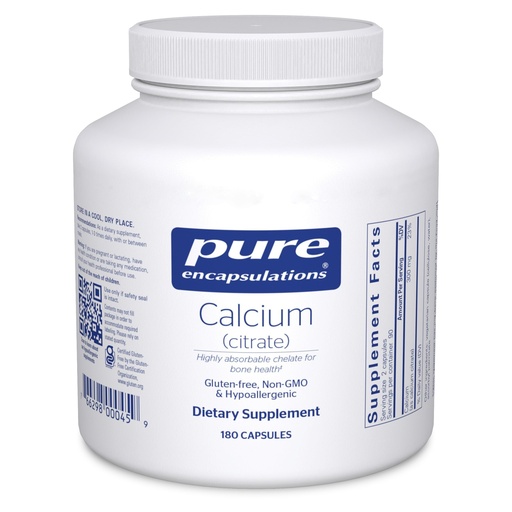 [BRSWIY36OEIQCDTY] Pure Encapsulations Calcium (Citrate) - Supplement for Bone, Teeth, Colon, and Cardiovascular Health Support* - with Premium Calcium Citrate - 180 Capsules