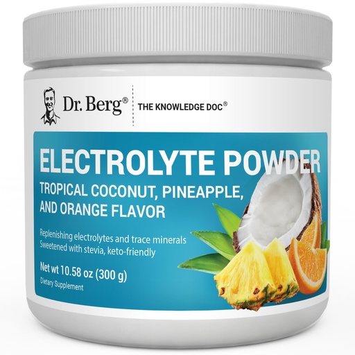 [BRSROFIRCUFBGCTZ] Dr. Berg Zero Sugar Hydration Keto Electrolyte Powder - Enhanced w/ 1000 mg of Potassium & Real Pink Himalayan Salt (NOT Table Salt) - Tropical Coconut, Pineapple & Orange Drink Supplement 50 Servings