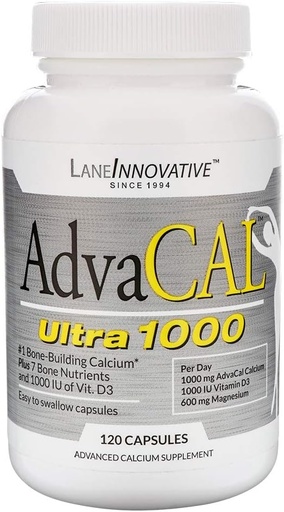 [BRSWIYLYO4OWMEIZ] Lane Innovative - AdvaCAL Ultra 1000, Bone Building Calcium, Including Vitamin D3 and Magnesium, Easy Absorption (40 Servings)
