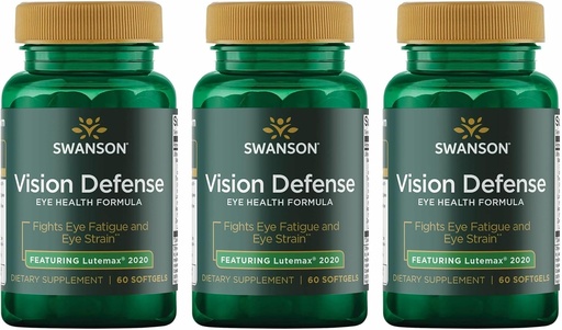 [BRSWGFAQB4PBE3T2] Swanson Vision Defense Antioxidant Vision Health Supplement Lutein Zeaxanthin Astaxanthin Broccoli Extract Bilberry Extract 60 Softgels Sgels (3 Pack)