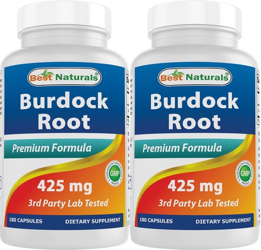 [BRSW2AQYAB4GKCDF] Best Naturals Burdock Root 425 mg 180 Capsules (180 Count (Pack of 2))