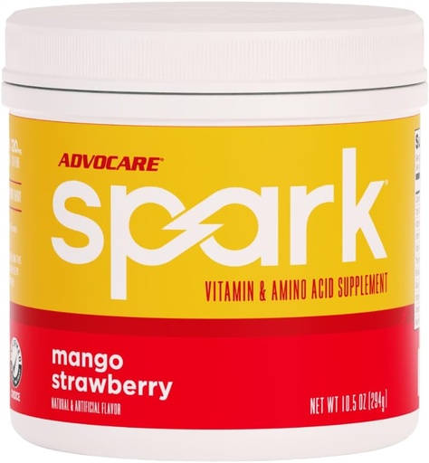 [BRSWICAOCEIAECDK] AdvoCare Spark - Energy Drink Mix - Vitamin & Amino Acid Supplement - Supports Energy & Focus - Portable Immune Support - Sugar- Free - Mango Strawberry (10.5 oz)