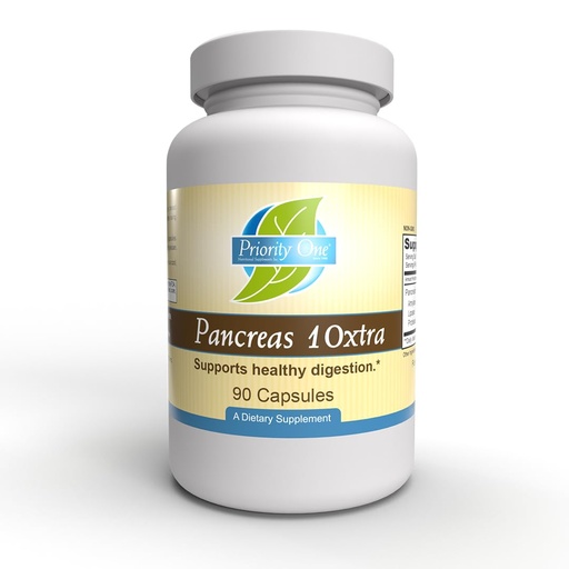 [BRSRAAYQO5YRYHLB] Priority One Vitamins Pancreas 10xtra 90 Capsules - Pancreatic enzymes amylase, lipase, and protease Naturally Support Healthy Digestion.*