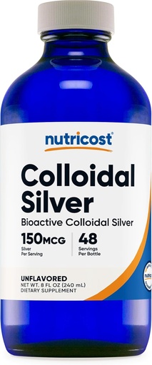 [BRSW2AQTCJ7QACTK] Nutricost Collodal Sildal 8oz - Cobalt Blue Ampels de Glass, Bio-Actroid Collodal Silda