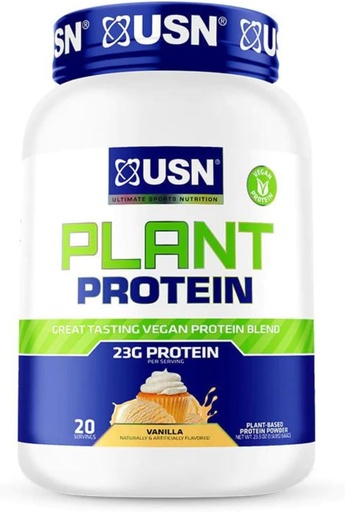 [BRSRO2YPDMFQ2CD3] USN Nutrition Vegan Plant Protein Powder | Pea, Brown Rice, & Pumpkin Seed Protein Blend | 23g Protein, Sugar Free, Great Tasting | 1.5lbs (Vanilla)
