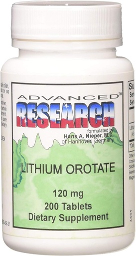 [BRSWKHD4B4OGEHDX] Nutrient Carriers Advance Research Lityum Orotate 120 Mg 200 Tablet (Pack of 2)