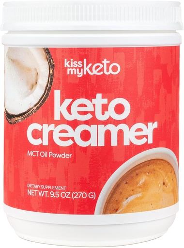 [BRSWGGAOB57A42T6] Kiss My Keto Creamer (Original, Unflavored) — Zero-Carb Keto Coffee Creamer + MCT Oil Powder C8 (9g) | Ketogenic Creamer for Coffee & Tea, Keto Shakes | Gluten Free, 30 Servings (1 Pack)