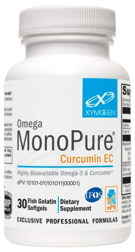[BRSRMGQTCR7BGEQ2] XYMOGEN Omega MonoPure Curcumin EC, 30 Softgels | Cytokine Balance Support, Monoglyceride Fish Oil with Enhanced DHA EPA Absorption, BCM-95 Turmeric Extract, Omega-3 Softgels