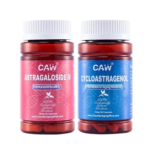 [BRSWK2Q7PMNGGFI3] CAW Telomere Support Hypersorption Cycloastragenol 10mg 30 Capsules and Astragaloside IV 50mg 30 Capsules