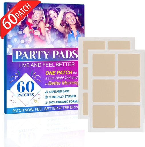 [BRSROHQFBMMQY33Z] [60 Pack] Party Relief Patches Use The Patch Before Party Drinking，Wake up with a Recovery Patch for a Better Day，A Natural Patches.