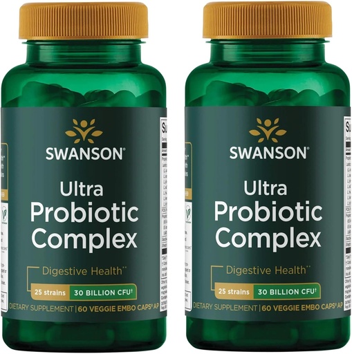 [BRSWGFD3BAFW2CY2] Swanson Ultra Probiotic Complex 30 Billion Cfu 60 Veg Capsules (2 Pack)