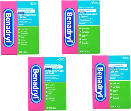 [BRSWIYYMAAMGG2T2] Benadryl Itch Stopping Cream Extra Strength 1 oz (Pack of 4)