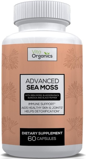 [BRSRAZYYCAPB6AYU] Advanced Sea Moss, havmose avanserte formel, premium havmos supplement, havmose piller, seamoss supplement, Irish Sea Moss Kapsler & Organic Bladderwrack & Burdock, & Black Pepper Extract, Seamoss
