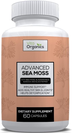 [BRSRAZYYCAPB6AYU] Advanced Sea Moss, sea moss advanced formula, premium sea moss supplement, sea moss pills, seamoss supplement, Irish Sea Moss Capsules & Organic Bladderwrack & Burdock, & Black Pepper Extract, Seamoss