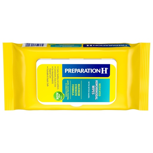 [BRSWIGD3B4FQYA3C] Preparation H Hemorrhoid Flushable Wipes with Witch Hazel for Skin Irritation Relief - 48 Count