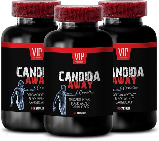 [BRSRO2T3PJ5QMC37] black walnut extract, gut flora complex standard process - CANDIDA AWAY COMPLEX - aloe vera leaf extract, caprylic acid, immune booster, oregano oil capsules organic super strength - 3 Bot 180 Caps