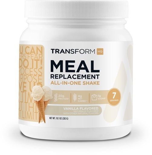 [BRSW2AL2DEFR4CI3] TransformHQ Meal replacementment Shake Powder 7 Servings (Vanilla) - Gluten Free, Non-GMO