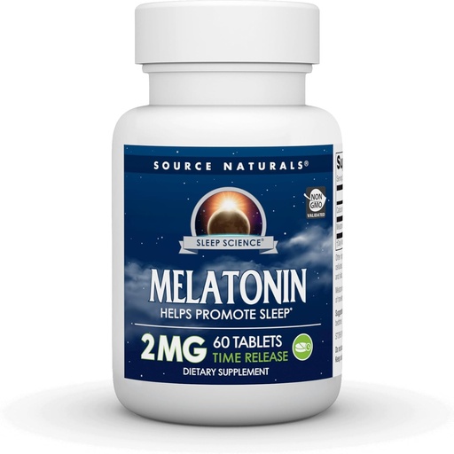 [BRSWIYT3OMAGEA3I] Source Naturals Melatonin, Helps Promote Sleep*, 2 mg - 60 Time-Released Tablets