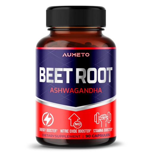 [BRSRO2YYBMHAECLZ] Beet Root Capsules with Ashwagandha – Support Energy, Endurance & Performance – 90 Count (Pack of 1)