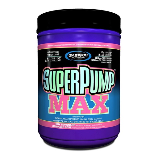 [BRSWIZQFOJ5QMC3E] Gaspari Nutrition Superpump Max, Pink Lemonade, 1.41-Pounds