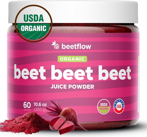 [BRSWIBIBO4DWIAL4] Beet Beet Beet Premium Nitric Oxide Booster & Pre Workout Superfood - Supports Circulation, Heart Health, & Stamina – USA Grown Beet Root Powder, USDA Organic (60 Servings)