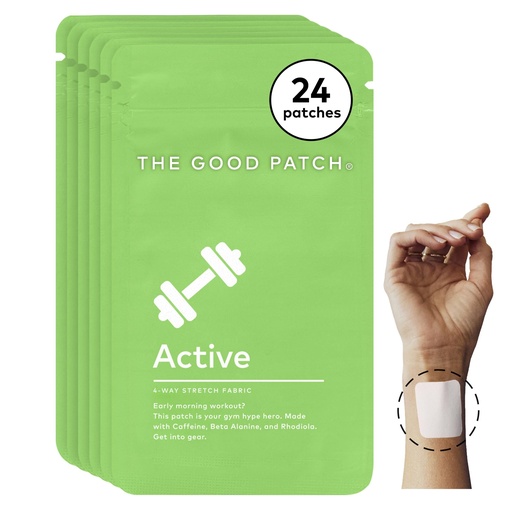 [BRSRMCQLBB6R62QU] The Good Patch Active Patch, Energy Support, Natural Patch with Caffeine, Beta Alanine, Rhodiola, Plant Powered Wearable Wellness, Sustained Release (24 Total Patches)