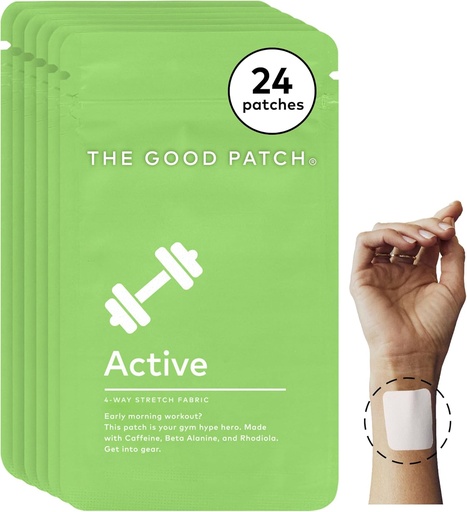 [BRSRMCQLBB6R62QU] The Good Patch Active Patch, Energy Support, Natural Patch with Caffeine, Beta Alanine, Rhodiola, Plant Powered Wearable Wellness, Sustained Release (24 Total Patches)