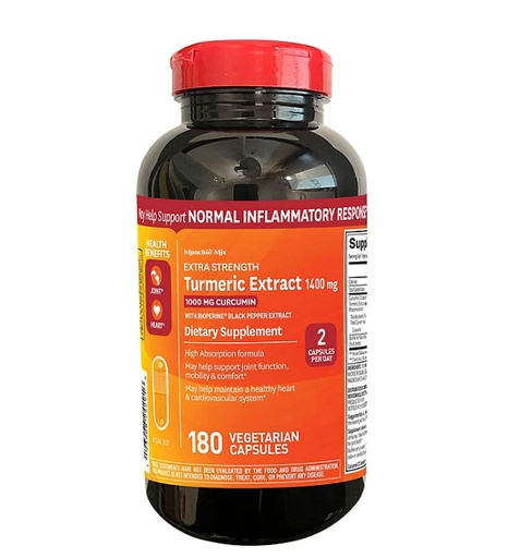 [BRSROGAQPN7QGFAZ] Strength Turmeric Extract Vegetarian Capsules (1400 mg., 180 ct.)