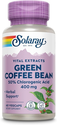 [BRSWI2QEC4HQIET4] SOLARAY Guaranteed Potency Green Coffee Bean Extract, Veg Cap (Btl-Plastic) 400mg | 60ct