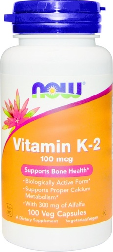 [BRSWKZTQOIHBEEDK] NOW Foods Vitamin K-2,100mcg, 100 caps (Pack of 2)