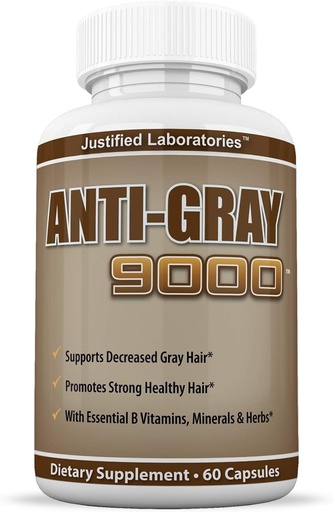 [BRSWGGIPCF4GMC33] Justified Laboratories Anti Gray Hair 9000 Helps Restore Natural Hair Color 60 Capsules Per Bottle 1 Bottle