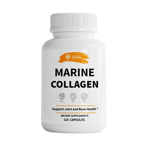 [BRSROZIBBAPWGCL3] SIRUNES Marine Collagen Peptides, 120 Capsules - Fish Collagen Supplements for Women, Great for Hair, Skin, Nails, Joints & Bones - Made in USA