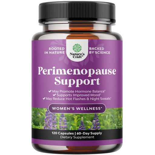 [BRSROEL7OIDWAHIU] Complete Perimenopause Supplement for Women - Multibenefit Menopause Ease for Women with Maca Root Vitex Berry & Black Cohosh for Hot Flashes Night Sweats Hormone Balance and Mood Support - 120 Count