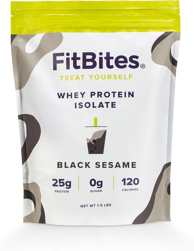 [BRSROYD5CIOWMETZ] Boba Whey Protein Isolate (Black Sesame), 5,9g BCAAs, Glutenfrei, Zero, Zucker, Bubble Tea Protein Powder