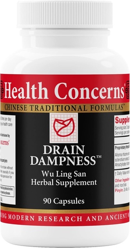 [BRSW2FL4A4FQMFY6] Health Concerns Drain Dampness – Kidney Support – Water Retention Relief – Chinese Herbal Formula with Alisma, Poria, Polyporus, Cinnamon – 2250 mg of a Proprietary Herbal Blend – 90 Capsules