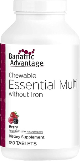 [BRSWIYI4AEGG2ELK] Bariatric Ad Highbar Multivitamin sense ferro - 200 DV de Key Nutrients - Implementació de Trace Mines - Multivitamins per a pacients Bariatrics - Berry - 180 taules
