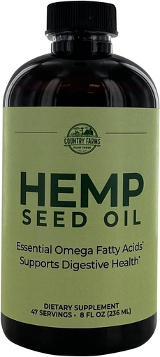[BRSRMYAKOECBAG3Z] COUNTRY FARMS Hemp Seed Oil, 8 Fl Oz, 47 Servings