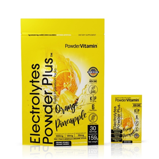 [BRSROGL4O4DR4HQV] PowderVitamin Electrolytes Powder Plus, Keto, Orange Pineapple, Sugar Free, 1000mg Potassium, 120mg Calcium, 120mg Magnesium, Non-GMO, Zero Calories, 30 Hydration Packets
