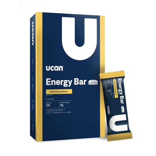 [BRSRAEI6C4FROCL5] UCAN Energy Bars | Low Sugar, Low Calories | Gut Friendly, Caffeine-Free, Vegan, Non-GMO, No Soy, Keto Friendly | Running, Cycling, Fitness, Pre & Post Workout | Salted Peanut Butter 12 Count