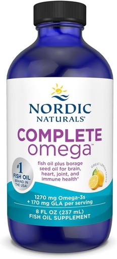 [BRSWIYA6C4FBQEL2] Nordic Naturals Complete Omega, Lemon Flavor - 8 oz - 1270 mg Omega-3 - EPA & DHA with Added GLA - Healthy Skin, Cognition, Positive Mood - Non-GMO - 48 Servings