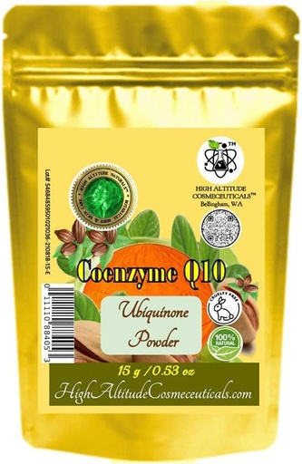 [BRSRMYADDEIAKFI7] 15g Coenzyme Q10 (Ubiquinone, Coq10) Powder Cosmetic Antioxidant Firming Skin Care, Make DIY Liquid Face Serum, Cream, Lotion, Moisturizer, Tighten Sagging Skin, Improve Stretch Marks Appearance