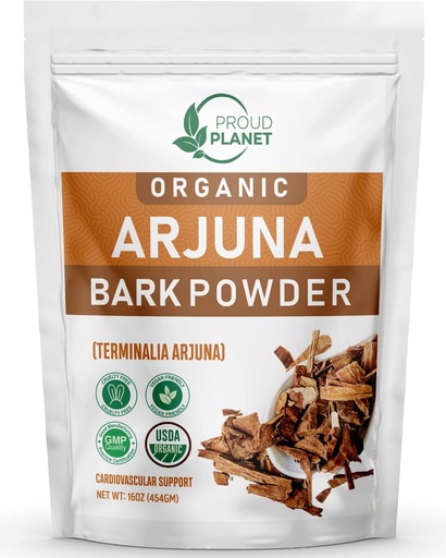 [BRSWYBAROIIBYCTU] Organic Arjuna Bark Powder | Terminalia Arjuna | Ayurvedic Heart Health Powder | USDA Certified by Proud Planet (16 Ounce)