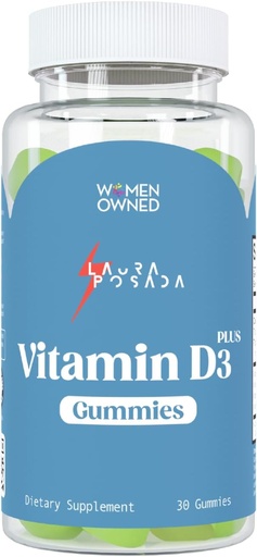 [BRSROGQCCMMWGYD6] Laura Posada Vitamine D3 Plus Gummies 30 Comte D3, A, K pour l'absorption de calcium, le soutien de la ménopause immunitaire, la santé des os et du coeur, l'optimisation de l'hormone – Sans gluten sans OGM 100% naturel Fabriqué aux États-Unis