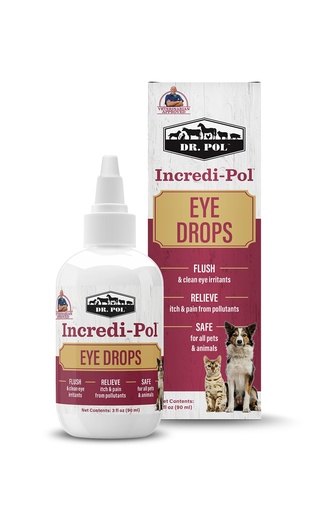 [BRSROHQPAQAWYA3U] Dr. Pol Incredi-Pol Eye Drops for Dogs, Cats, and All Animals - Dog Eye Drops to Flush and Clean Away Eye Irritants - Gentle Care and Soothing Relief for Eye Discomfort - 3 Fluid Ounces
