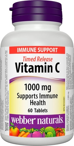 [BRSW2BT6OQJR6CDL] Webber Naturals Vitamin C Timed Release 1,000 mg, 60 Tablets
